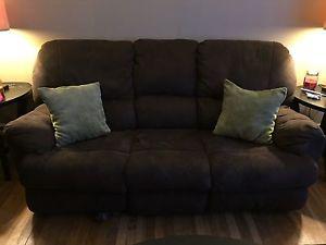 Brown reclining couch, love seat & Chair