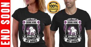 Buy Wine with Petting Dogs T Shirt Teespring FOR SALE