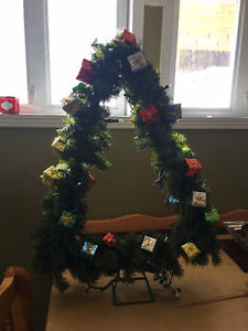 Christmas Tree shaped Wreath with lights