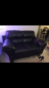 Free black faux leather love seat