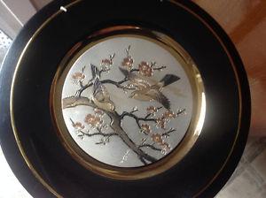 Japanese -Art of Chokin 24 Karat Gold Trimmed Plate - 9 inch