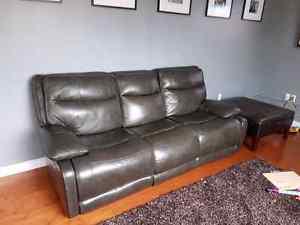 Reclining Leather Sofa and Loveseat