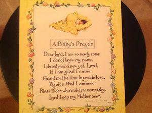 Vintage s Baby Prayer Plaque