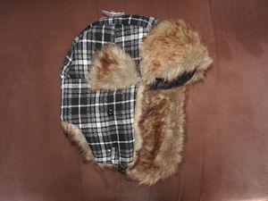 Winter plaid hat - never used - partial tag still remains