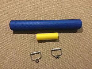Yellow foam $10 - bicep curl handles $20 - blue foam roller