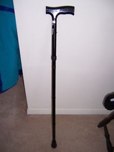 black folding cane