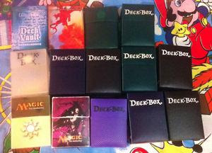 Lot of 14 deck boxes for mtg Magic cards or YGO trading