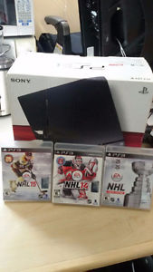 Sony PS3 with 3 NHL games for sale