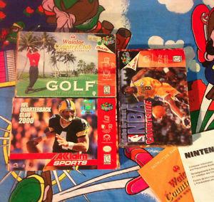 Three N64 Nintendo 64 game boxes+ booklet NBA NFL GOLF