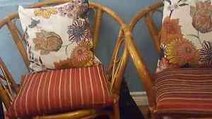 2 Rattan Chairs including 4 cushions