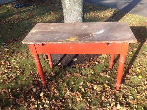Antique Pine Table with Painted Legs