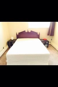 Bed, box spring and mattress