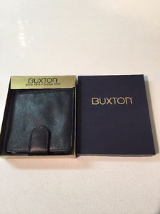Buxton mens black leather wallet