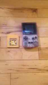 Clear Gameboy and Pokemon yellow