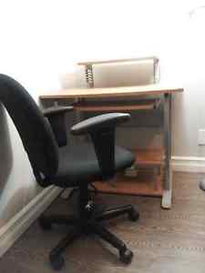 Computer Desk, wood with office chair