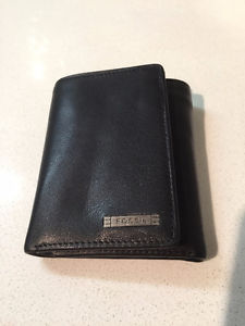 Fossil mens black leather wallet