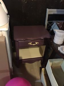 French provincial nightstand and headboard