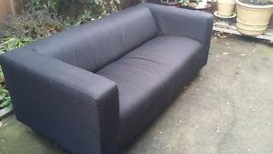 Ikea Black two seat polyester/cotton couch