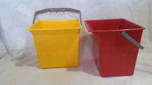 Red and Yellow Rectangular Pails