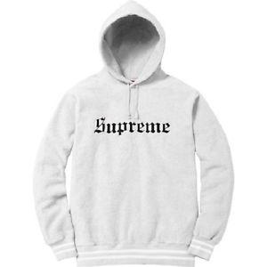 Supreme Reverse Fleece Hooded Sweatshirt (WHITE MEDIUM)