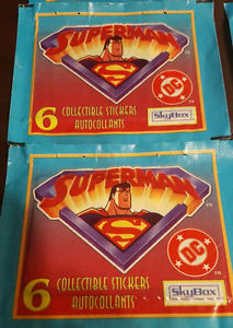 VINTAGE  FLEER SKYBOX SUPERMAN STICKERS NEVER OPENED
