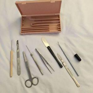 Vintage 10 piece dissecting kit