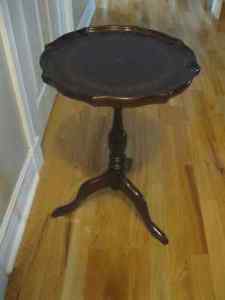 Vintage Wooden Leather-Top Table