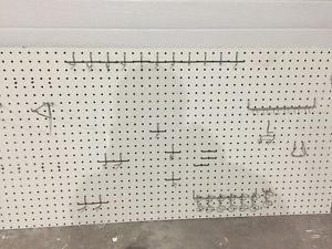 4' x 2' Pegboard with hooks