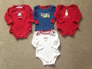 Christmas Themed Onesies, 3-6 months - $10