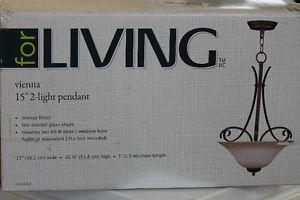 For Living-15in 2 light bronze pendant light