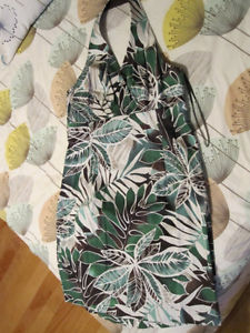 Jones New York Halter Tropical Cruise Vacation Dress 14p