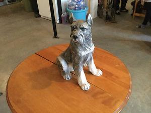 Large Schnauzer Ceramic Dog Statue