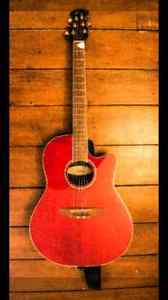 Ovation Celebrity Ruby Red Acoustic Electric Guitar