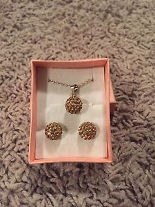 Sparkle ball earrings and necklace
