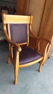 Beautiful Antique Occasional Leather Chair With Arms