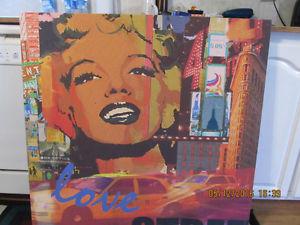 Canvas Marilyn Monroe picture. 35" x 35"