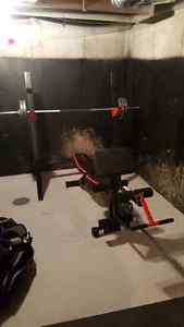 Cap Barbell 2 Piece Olympic Bench with weights
