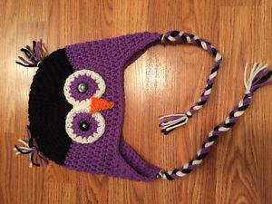 Hand-knit Owl Hat