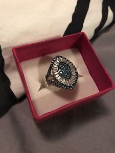 Huge 2cwt Blue & White Clear Beautiful Diamond Ring
