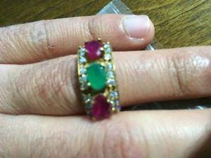 Ladies Emerald & Ruby Dress Ring. Open to offers. 4.82