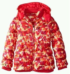NWT Roxy Girls Shredding Winter puffer coat Rose Red Size 12