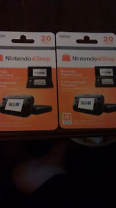 Nintendo eShop cards (damaged)