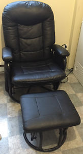 Reclining Leather Chair With ottoman