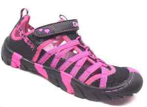 Size 1 Skechers Summer Steps Summer Sandals Black/Hot Pink