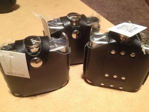 Stainless Flasks 6 oz. size with leather cover fits onto