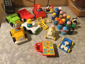 Variety of Vintage Fisher Price Toys, lots of little people