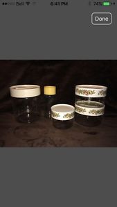 Various Vintage Pyrex Canisters