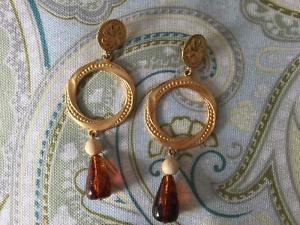 Vintage Faux Amber Earrings