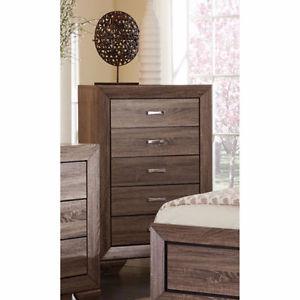 WASHED TAUPE FINISH WITH GRAYISH, BROWN TONE 5 DRAWER CHEST