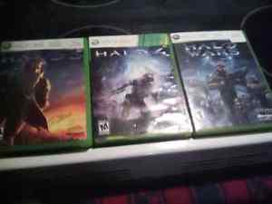 Xbox 36o games halo3 halo 4 halo wars make a offer